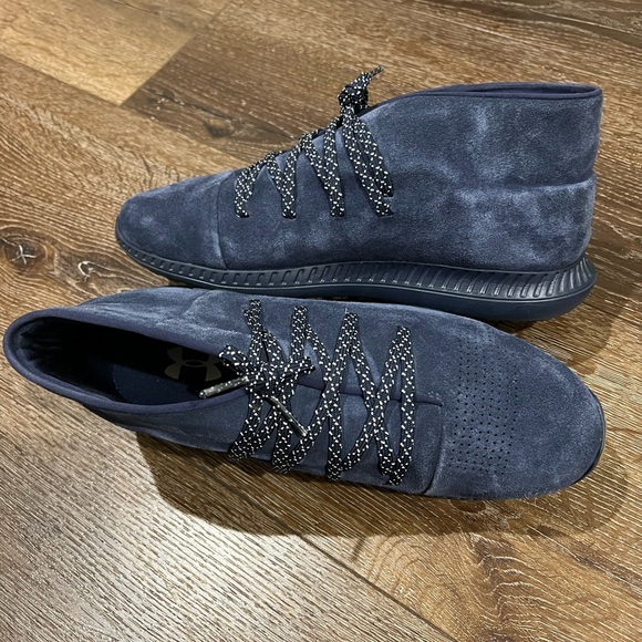 Under armour veloce mid suede shoes navy blue size 11.5 main image 9